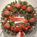 Merry Christmas Wreath With Sign Royalty Free Stock Photo