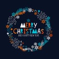 Merry Christmas Wreath Royalty Free Stock Photo