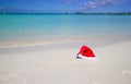 Merry Christmas written on tropical beach white Royalty Free Stock Photo