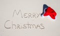 Merry Christmas written on tropical beach white Royalty Free Stock Photo