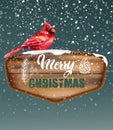 Merry Christmas written on wooden piece Royalty Free Stock Photo