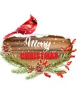 Merry Christmas written on wooden piece Royalty Free Stock Photo