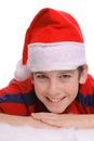 Merry Christmas young boy smile vertical Royalty Free Stock Photo