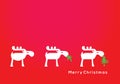 Merry christmass greeting card vector. Deer vector illustration