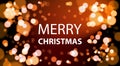 Merry Christrmas Card Design With White Lights Bokeh Background Royalty Free Stock Photo