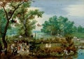 A merry company in an arbor by Adriaen van de Venne Royalty Free Stock Photo