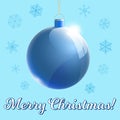 Merry Cristmas glass ball 3d with text