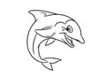 Merry dolphin illustration coloring pages