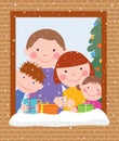 Merry family in christmas Royalty Free Stock Photo