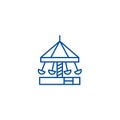 Merry go round,carousel,kindergarten line icon concept. Merry go round,carousel,kindergarten flat vector symbol, sign