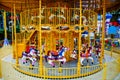 Merry Go Round in Empty Theme Park Royalty Free Stock Photo