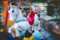 Merry-go-round horse carousel. Royalty Free Stock Photo