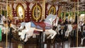 Merry Go Round horse riding at a fairground. Royalty Free Stock Photo