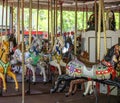 Merry-go-round with horses. Carousel with horses.