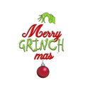 Merry Grinche mas - Calligraphy phrase for Christmas. Royalty Free Stock Photo