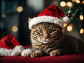 Merry Minis: Little Cat\'s Christmas Wonderland in a Santa Hat