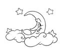 Merry Month clouds stars coloring page