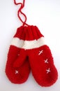 Merry Red and White Mittens