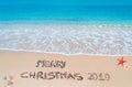 Merry sandy Christmas 2019 Royalty Free Stock Photo