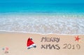 Merry sandy Xmas 2019 Royalty Free Stock Photo