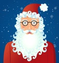Merry Santa Claus face christmas banner isolated vector cartoon Royalty Free Stock Photo