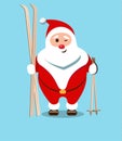 Merry Santa Claus. Kind, bearded hero. Christmas old man in a re