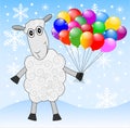 Merry sheep with air marbles