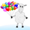Merry sheep with air marbles