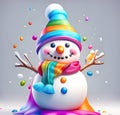 Merry snowman for holiday celebrations, Christmas decorations and design,