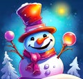 Merry snowman for holiday celebrations, Christmas decorations and design,