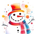 Merry snowman for holiday celebrations, Christmas decorations and design,