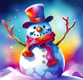 Merry snowman for holiday celebrations, Christmas decorations and design,