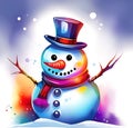 Merry snowman for holiday celebrations, Christmas decorations and design,