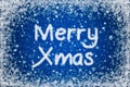 Merry Xmas on Christmas Blue Background