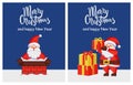 Merry Xmas Happy New Year Posters Santa Chimney