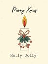 Merry xmas holly jolly lettering