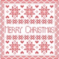 Merry Xmas Scandinavian style Nordic winter stitch, knitting seamless pattern