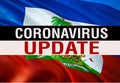 MERS-Cov Abstract virus UPDATE on Haiti flag. Middle East respiratory syndrome coronavirus. 3D rendering Novel coronavirus 2019-