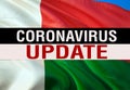 MERS-Cov Abstract virus UPDATE on Madagascar flag. Middle East respiratory syndrome coronavirus. 3D rendering Novel coronavirus