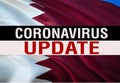 MERS-Cov Abstract virus UPDATE on Qatar flag. Middle East respiratory syndrome coronavirus. 3D rendering Novel coronavirus 2019-