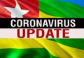 MERS-Cov Abstract virus UPDATE on Togo flag. Middle East respiratory syndrome coronavirus. 3D rendering Novel coronavirus 2019-
