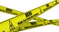 MERS. Middle East Respiratory Syndrome. Yellow warning tapes