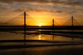 The Mersey Gateway Bridge toll bridge between Runcorn and Widnes in Cheshire, England Royalty Free Stock Photo