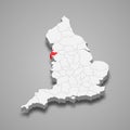 Merseyside county location within England 3d map