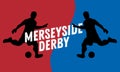 Merseyside Derby Of Liverpool And Manchester, United Kingdom, England. Football Or Soccer Design With A Player