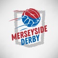 Merseyside Derby Of Liverpool And Manchester, United Kingdom, England. Football Or Soccer Logo Label Emblem Design