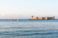 Mersin, Turkey - August 16, 2019: Maiden`s castle, Kiz Kalesi in Mediterranean Sea. Mersin Turkey Royalty Free Stock Photo