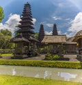 Meru towers and pavilions in the temple of Pura Taman Ayun in the Mengwi district, Bali, Asia
