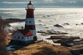 Merzhanovos allure A stunning red and white lighthouse with rustic charm