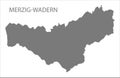 Merzig-Wadern grey county map of Saarland Germany DE Royalty Free Stock Photo